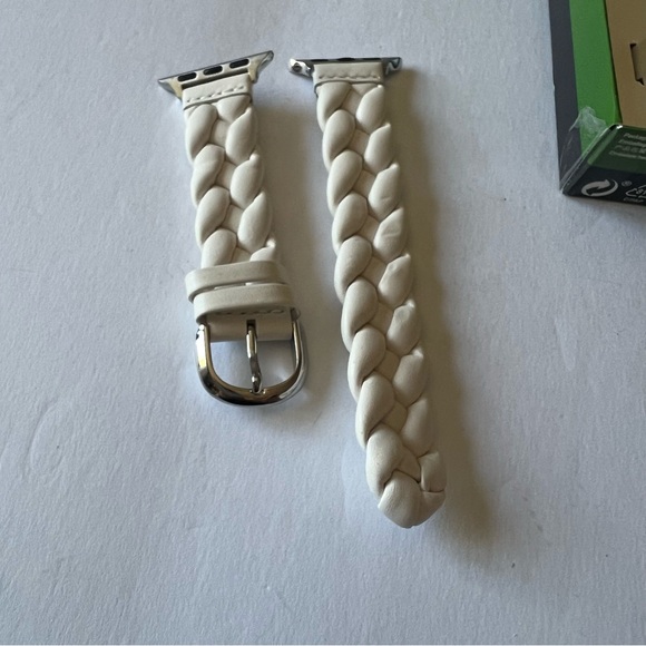 KATE SPADE Braided Leather 38-49mm Band For Apple Watch® WHITE NWT main image 10